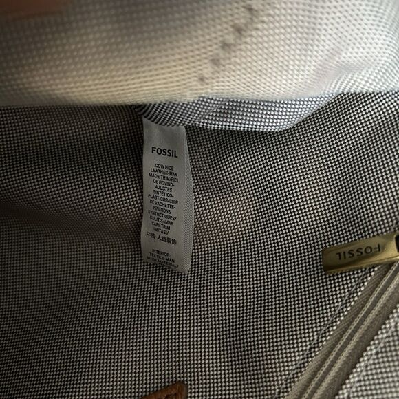 Fossil Maya Large Hobo Brown Cow Hide Leather Crossbody Bag ZB7617 - Picture 13 of 14